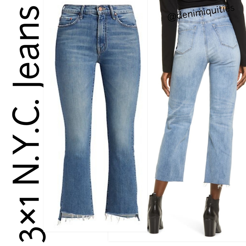 3×1 N.Y.C. Jeans High Waisted Straight Leg Raw Hem